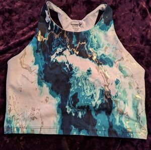 Old Navy Blue and White Sports Bra Intimates